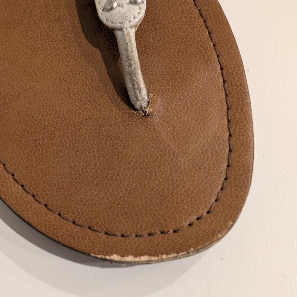 Candies White Studded Thong Flip Flop Sandals - Picture 3 of 4
